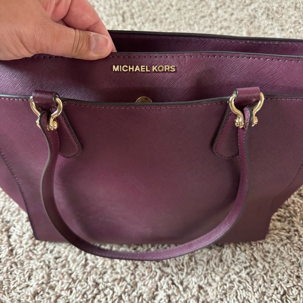 MICHAEL Michael Kors Burgundy Dee Dee Convertible Tote Bag - Picture 11 of 14
